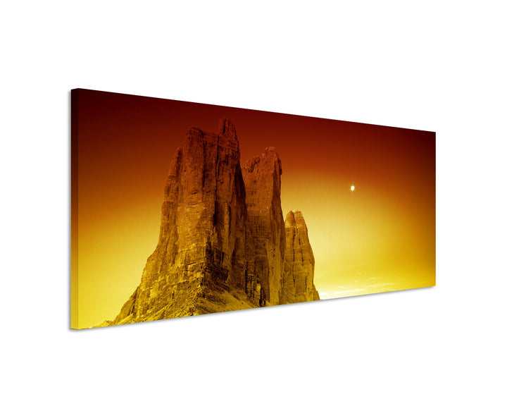 Sinus Art 150x50cm Wandbild – Panoramabild auf Leinwand Gebirge DREI Zinnen Italien