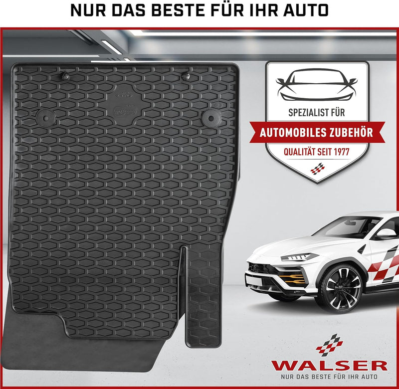 WALSER DirtGuard Gummi Fussmatten Auto kompatibel mit BMW 2 Active Tourer 11/2021-Heute, BMW X1 07/2