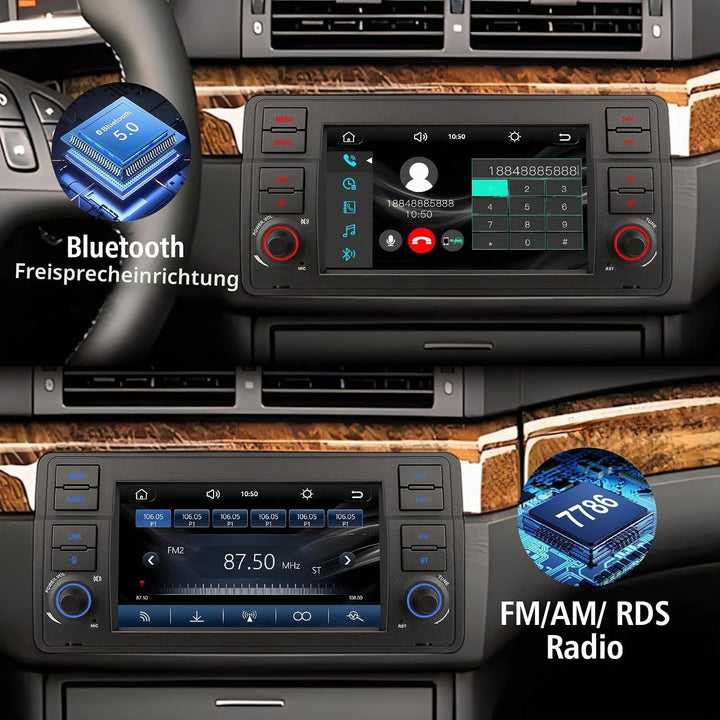 Linux Autoradio für BMW E46 3er (1999-2004) – Start in 3–5 Sekunden | 7“ Display mit integriertem Ap