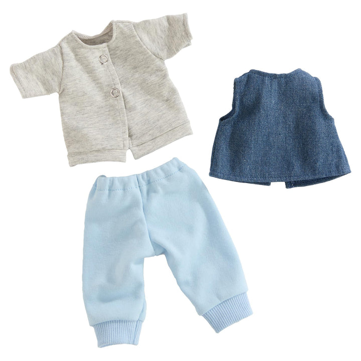 HABA Kleiderset Tiger – Puppenkleidung-Set, T-Shirt mit Weste &amp; Hose, für 30 cm Puppen, Mehrfarbig,