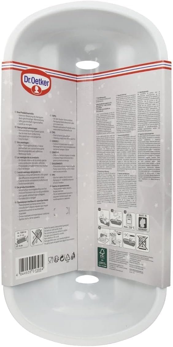 Dr. Oetker Christstollen Backform – Stollenbackform White Christmas Baking – Stollenform mit Antihaf
