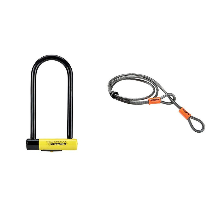 Kryptonite New York LS Fahrradschloss, robust, U-Form New-U 2017 Schloss + Schlaufenkabel 120 cm, Ne