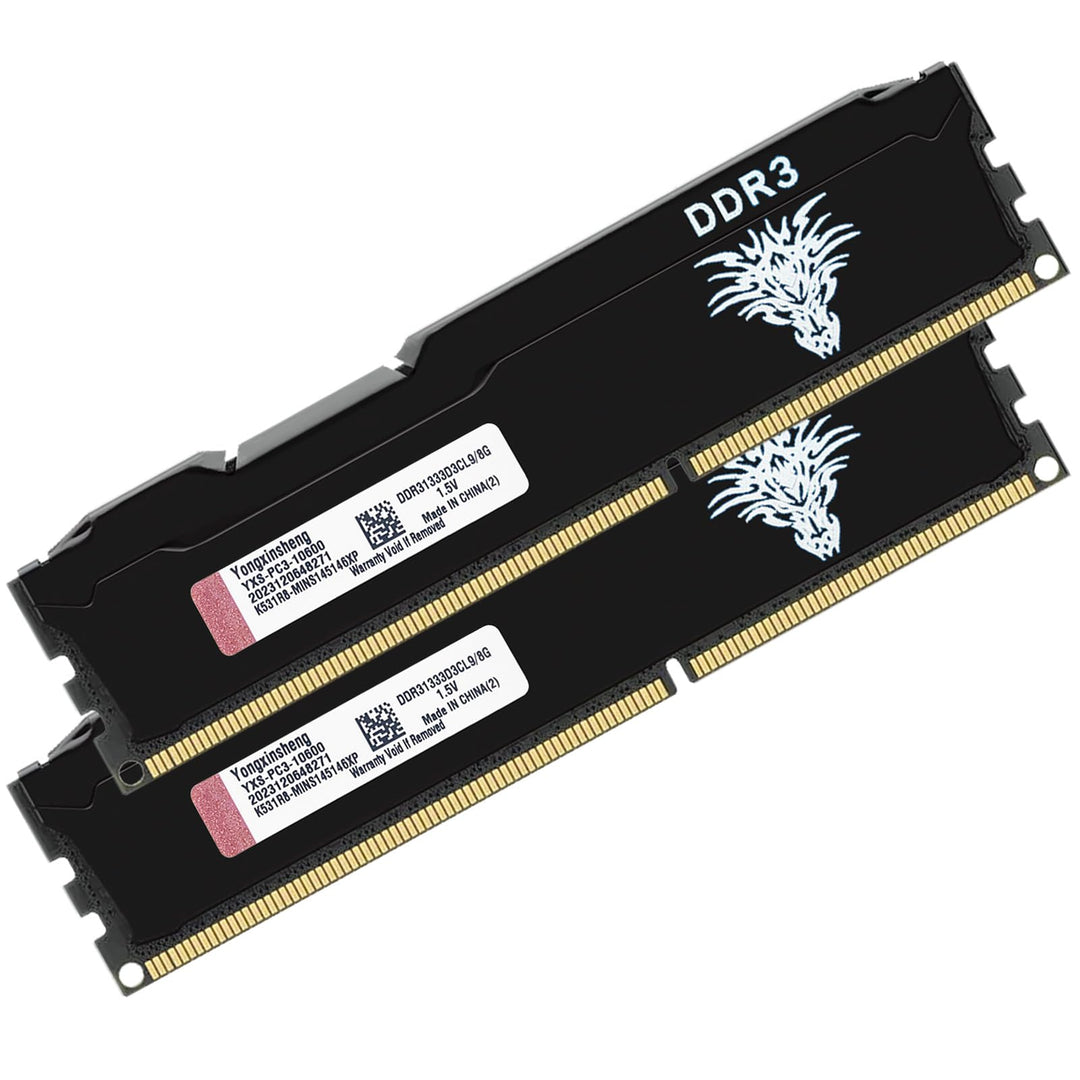 DDR3 16GB Kit (8GBx2) Desktop RAM 1333MHz PC3-10600 UDIMM Non-ECC Unbuffered 1.5V 2Rx8 Dual Rank 240