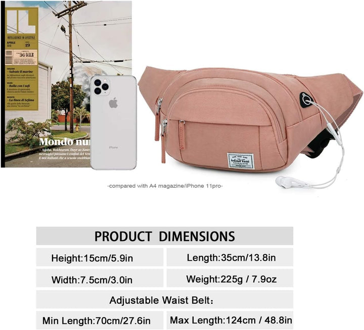 Wind Took Bauchtasche Gürteltasche Brusttasche Stylisch gross Hüfttasche Sport Handytasche mit Kopfh