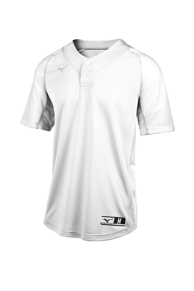 Mizuno Herren Aerolite 2-Button Baseball Jersey Jersey S Weiss, S Weiss