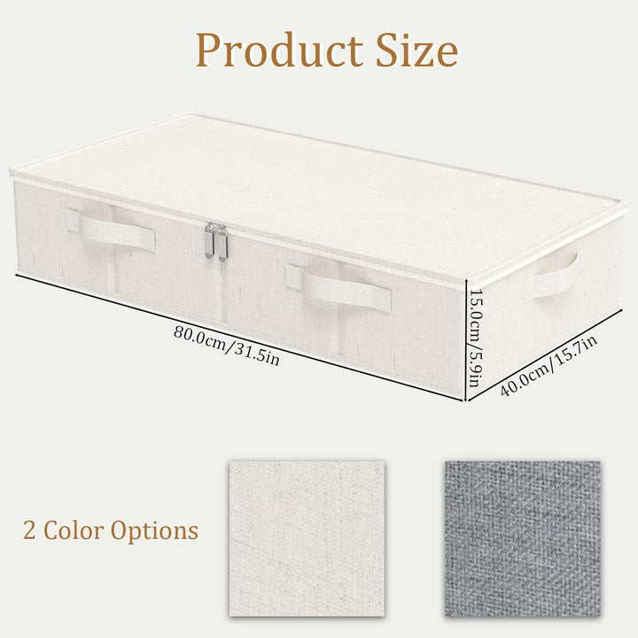 Unterbett Aufbewahrungsboxen aus Stoff, Faltbare Organizer Box mit Reissverschluss, Boxen mit Deckel