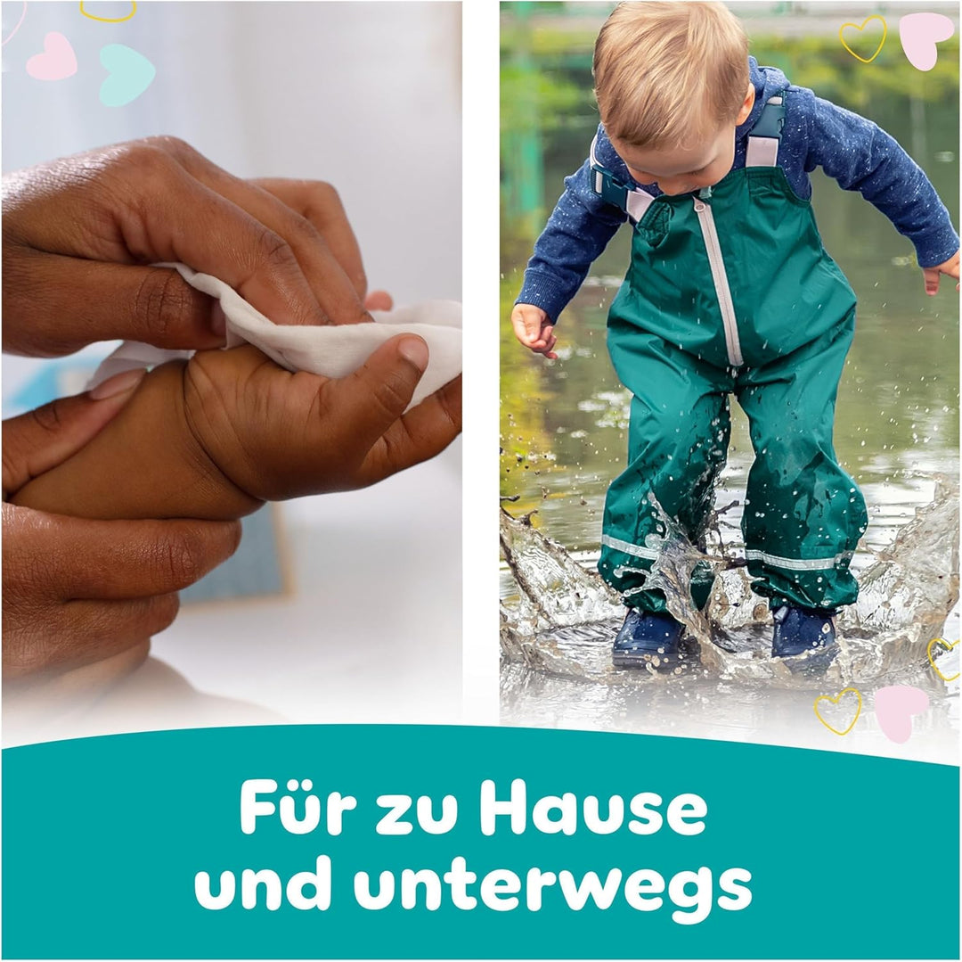 Pampers Sensitive Feuchttücher 12 Packungen mit 52 Stück - 624 Feuchttücher, ohne Duft, für eine san