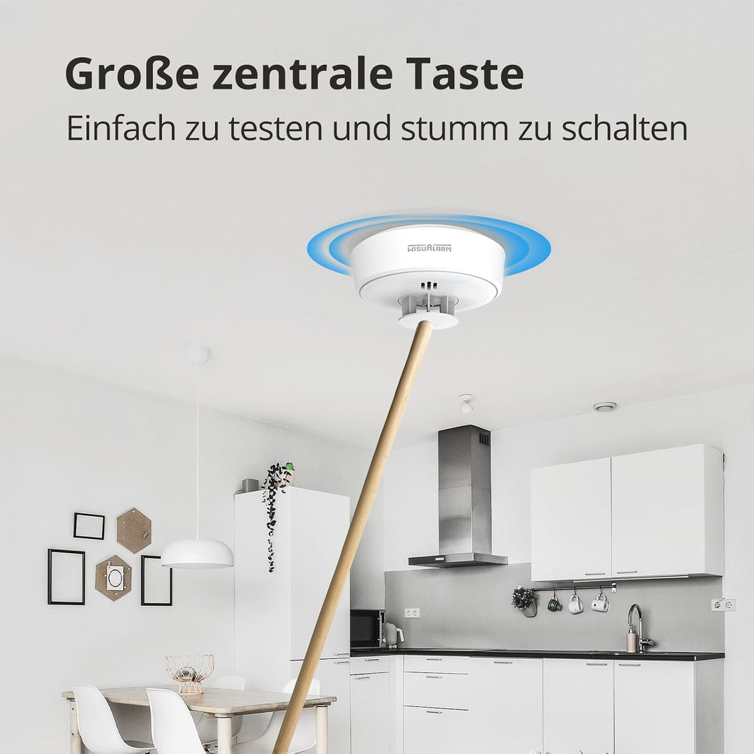 Hitzewarnmelder, 10 Jahre Batterie, Hitzewarnmelder für die Küche kann ferngesteuert stummgeschaltet