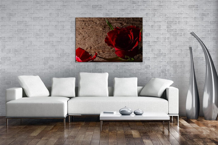 deyoli atemberaubende Rosen im Format: 80x60 als Leinwandbild, Motiv fertig gerahmt auf Echtholzrahm