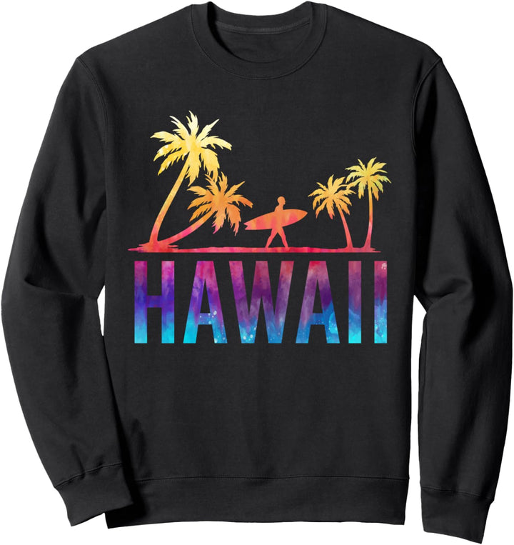 Surfer Sommerurlaub Palmen Surfen Buntes Hawaii Sweatshirt