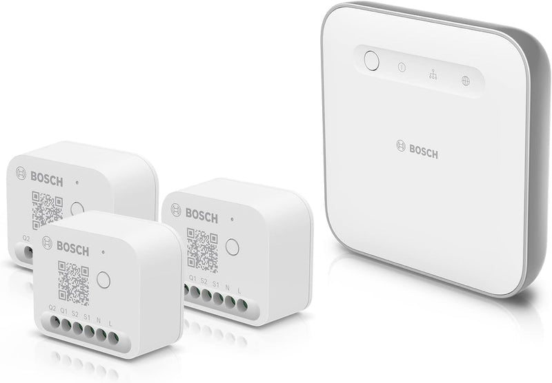 Bosch Smart Home Beleuchtung und Beschattung-Set, 3x Licht-/Rollladensteuerung II, 1x Controller II