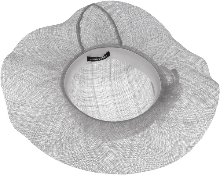 Seeberger Jella Flower Sinamay Strohhut Damenhut Anlasshut Sinamayhut 54-57 Grau, 54-57 Grau