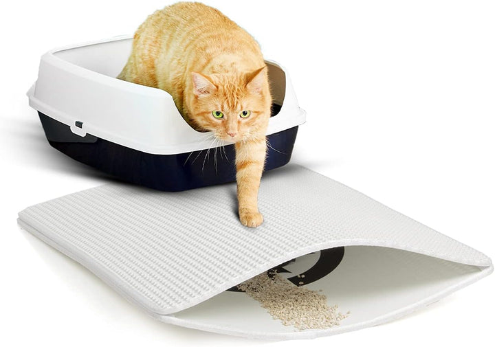 CanadianCat Company ® | 2021 | 58 x 76 cm | Premium Katzenstreu Matte | weiss | grosse Katzenklo Mat