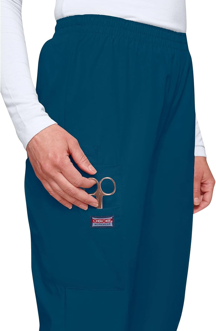 Cherokee Damen Workwear Cargo-Hose mit elastischer Taille Klassisch S Karibikblau, S Karibikblau