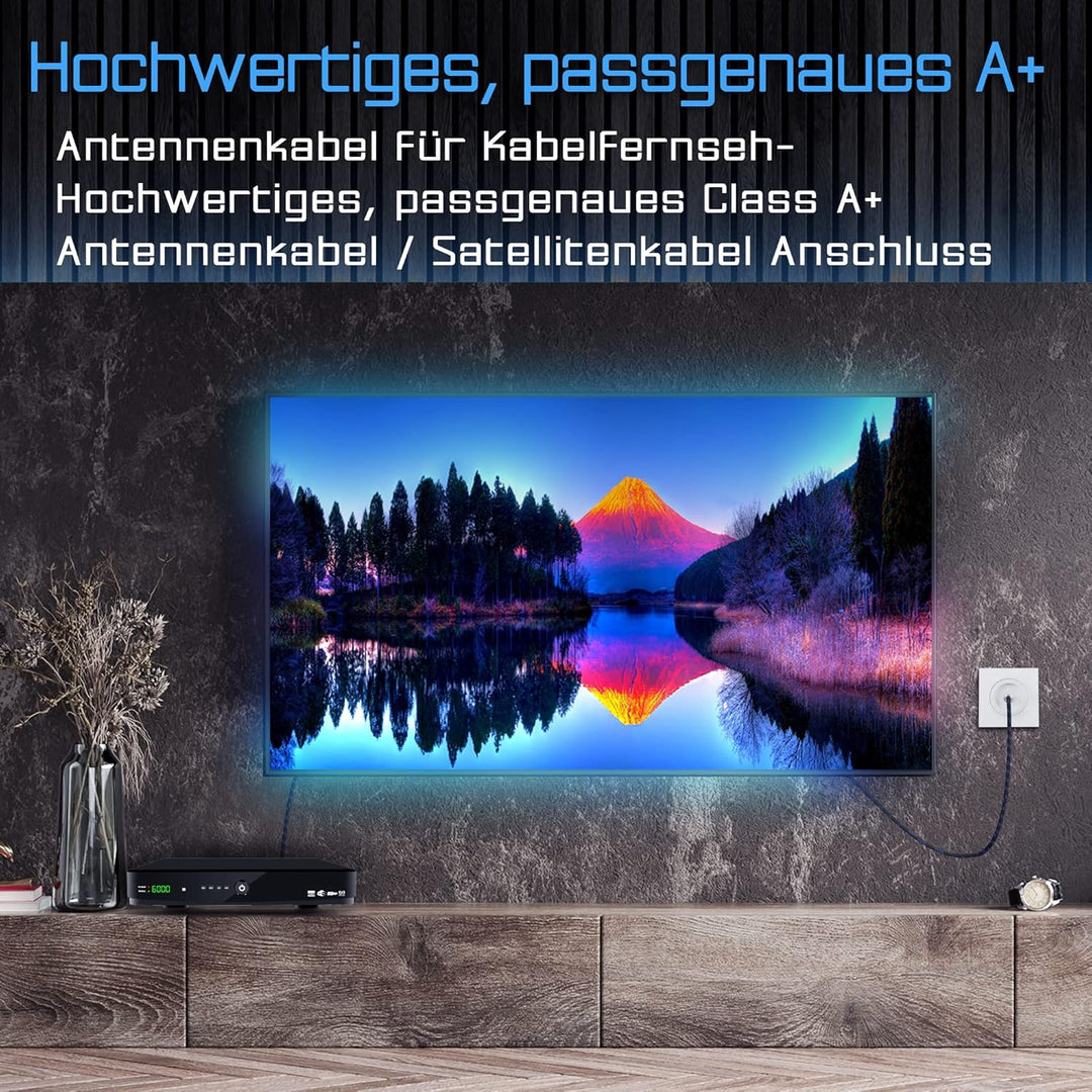Ultra HDTV 1m TV Antennenkabel by, Koaxialkabel Koax Stecker (90° Winkel) zu Koax Kupplung (90° Wink