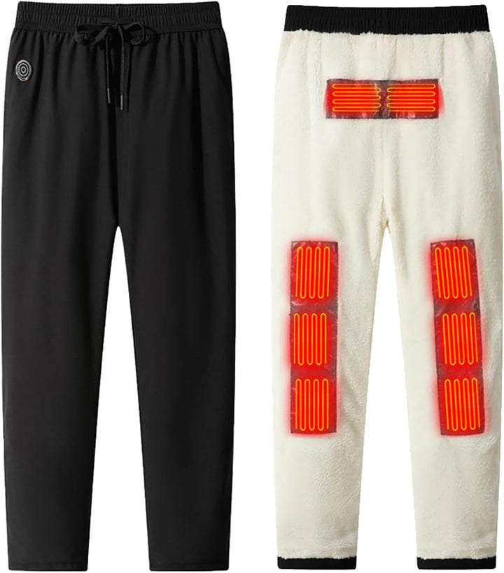 Vhersily Beheizte Hose Herren Damen, elektrisch beheizte Fleece-Hose, Schneehose, bequeme Trekkingau