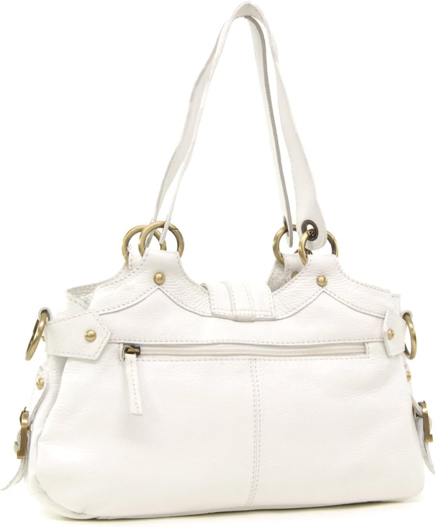 Catwalk Collection Handbags - Damen Leder Schultertasche - Umhängetasche Mittelgross - Handtasche mi