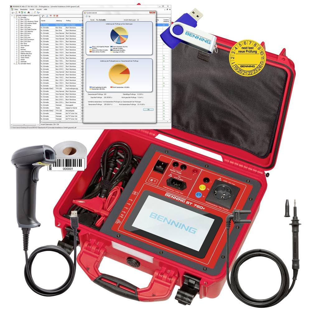 Benning ST 760+ Set Gerätetester-Set VDE-Norm 0701-0702, 0751, 0544