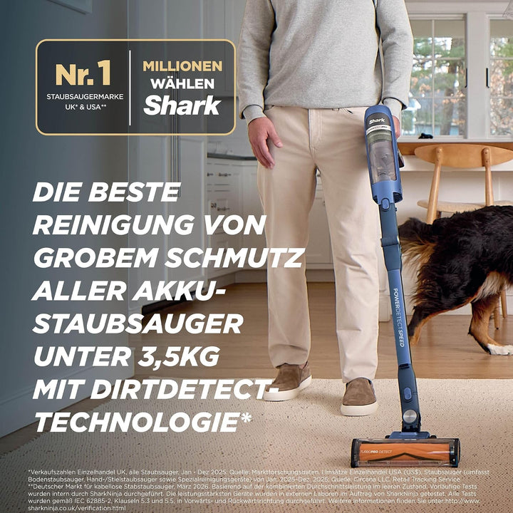Shark Detect Speed Clean & Empty Pet Pro Akku-Staubsauger, Reverse Clean, bis zu 60 Minuten Laufzeit