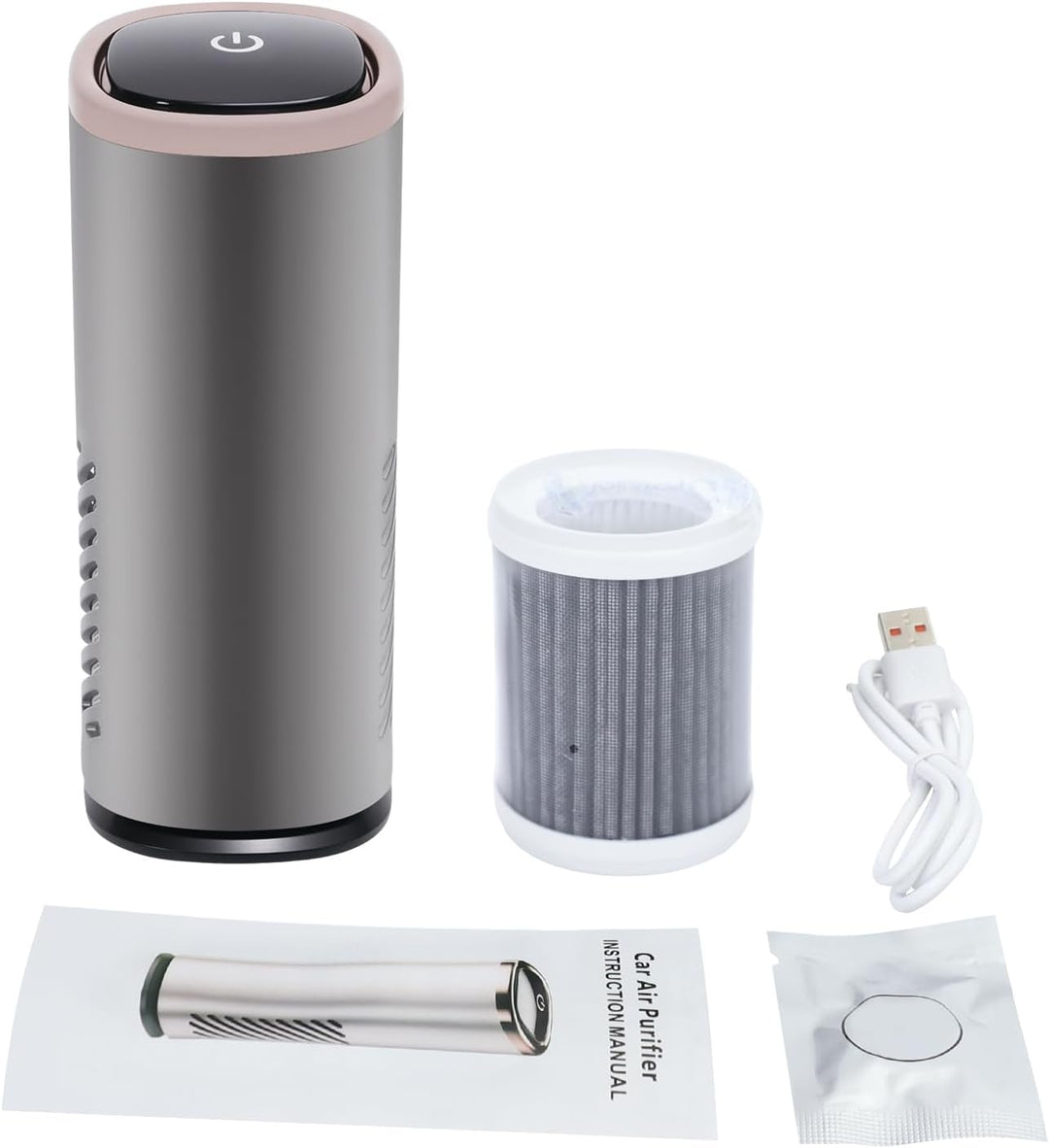 Luftreiniger Auto USB, Luftreiniger Allergiker mit Aromatherapie, HEPA & Aktivkohlefilter, Entfernt