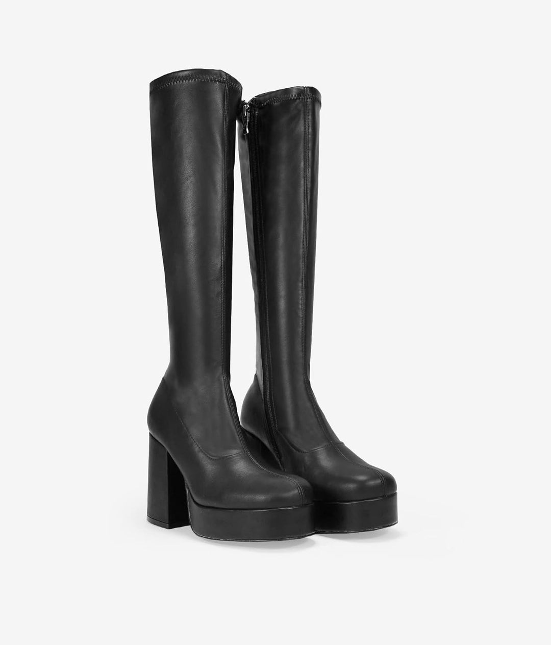 BOSANOVA 39,5 cm hohe Stiefel mit Plateau-Sohle mit breitem Absatz, Reissverschluss, Damenschuhe, Sc