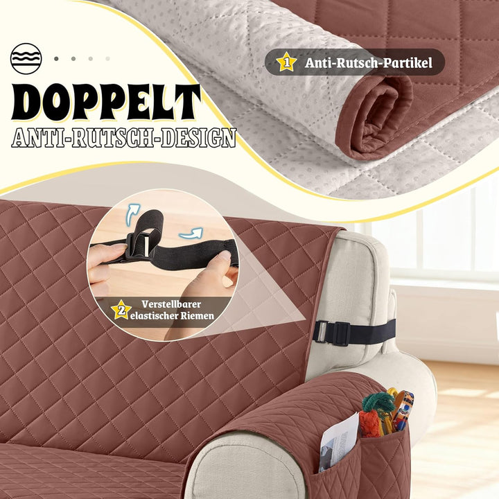 TAOCOCO Sofa Überzug, Sofabezug Wasserdicht Mit Gummiband，Wohnzimmer Anti-Rutsch Gepolsterter Sofasc