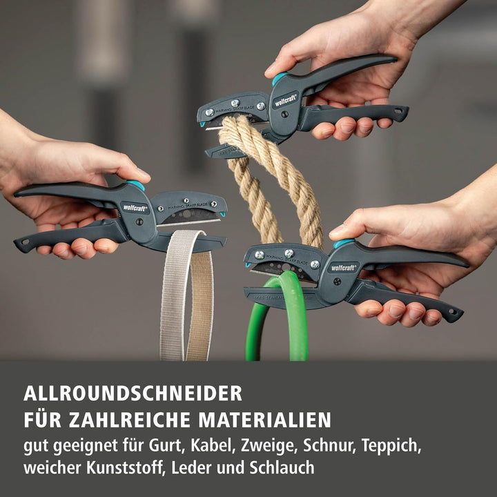 wolfcraft Allesschneider megaCut PRO – Profi-Multischneider mit PRO SHARP Klinge, ergonomischem 2-Ko