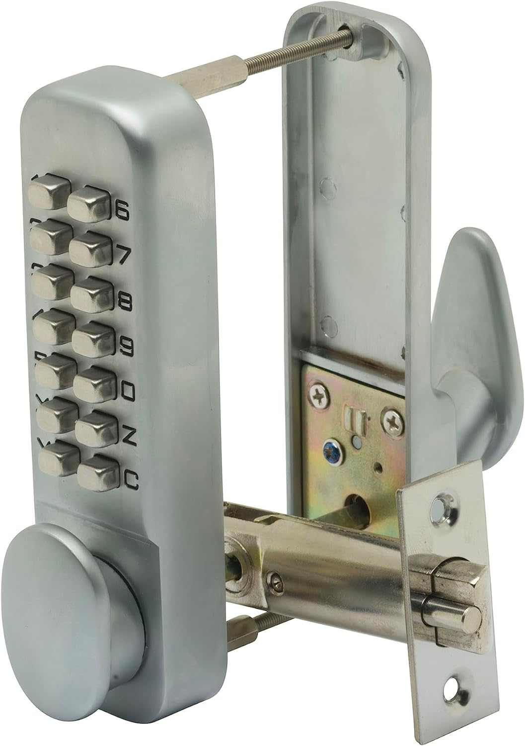 Sterling Digitales Türschloss mit 10 Druckknöpfen, Silber, S2235V Chrom Seidenglänzend Standard-Vers