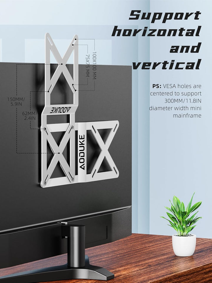 Dual VESA Panel Mini PC Expansion Board Monitor Bracket, Suitable for 75x75/100x100 mm Hole Pitch Br