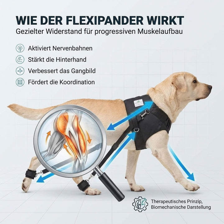 Nature Pet FlexiPander Brustgeschirr/Trainingsgeschirr/Rehageschirr für Hunde mit Problemen an der H