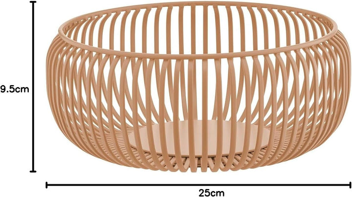 Blomus -LITO- Bowl | Obstschale aus hochwertigem Stahl | Dekoschale mit Streben in Indian Tan | Grös
