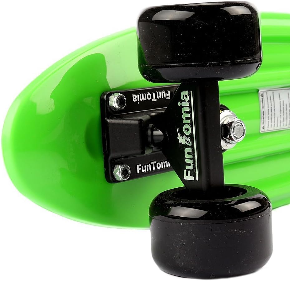 FunTomia Miniboard Cruiser Skateboard mit 70/65mm Big Wheel Rollen inkl. MACH1 Kugellager grün mit R