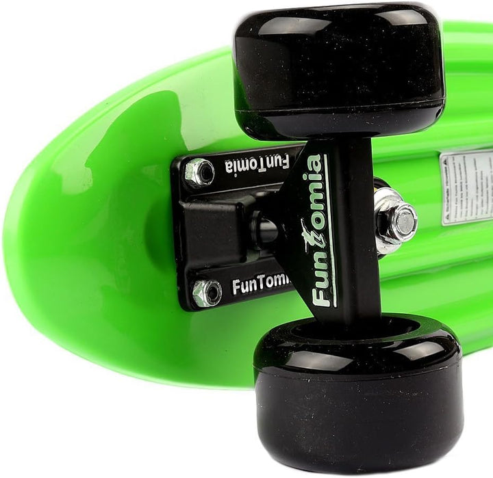 FunTomia Miniboard Cruiser Skateboard mit 70/65mm Big Wheel Rollen inkl. MACH1 Kugellager grün mit R