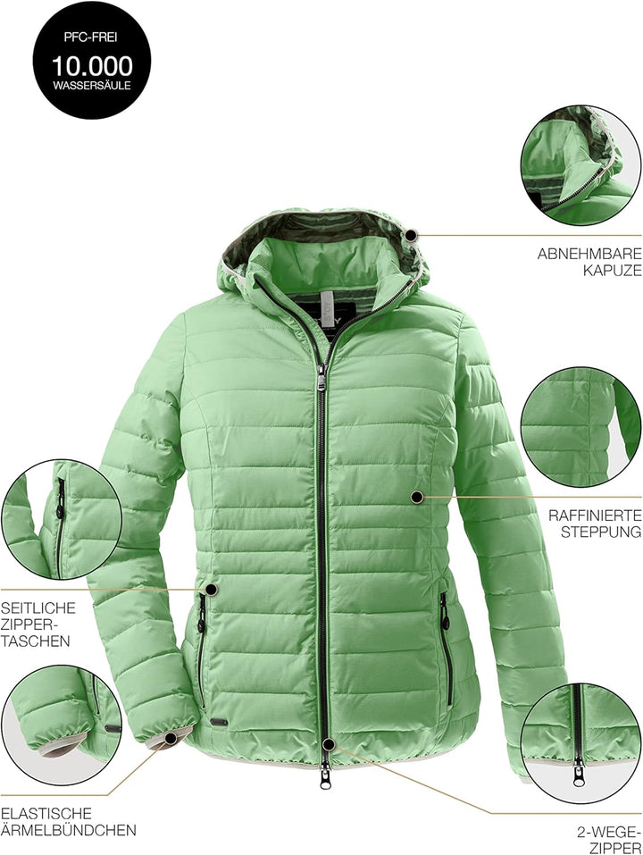 STOY Damen Sts 17 Wmn Qltd Jckt Jacke in Daunenoptik/Steppjacke mit abzippbarer Kapuze - grosse grös