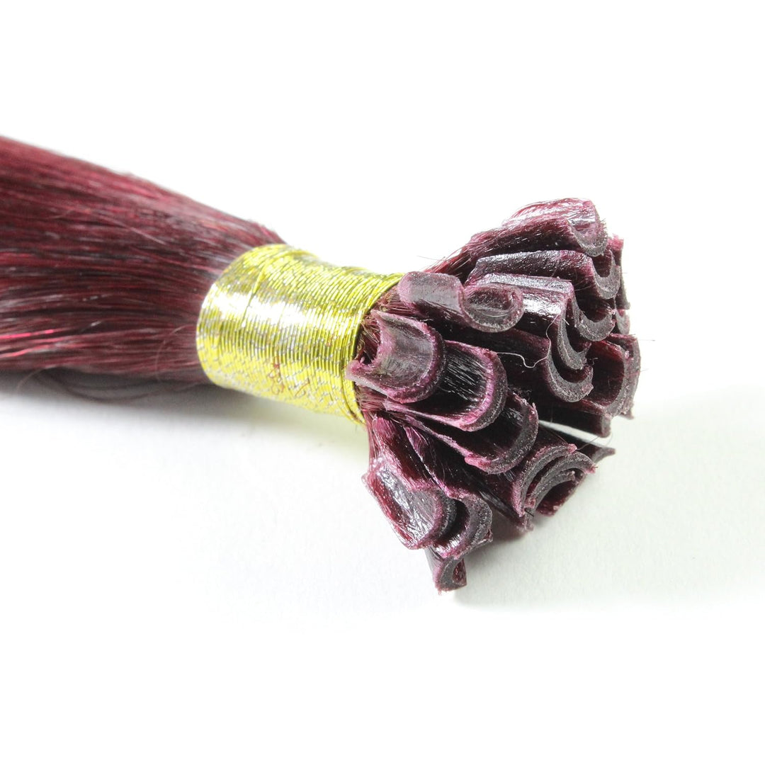 hair2heart Extensions Echthaar Bondings Glatt - 150 Strähnen 0.5g 60cm Burgundy 