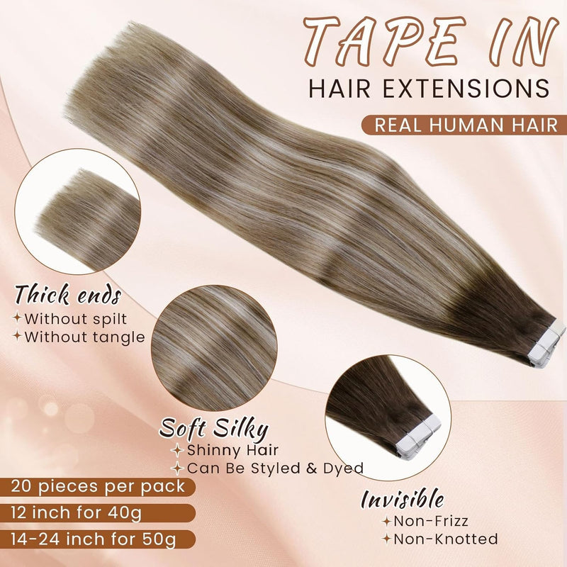 Hetto Balayage Tape in Extensions Echthaar Blond Tape in Extensions Echthaar Remy Tape in Extensions