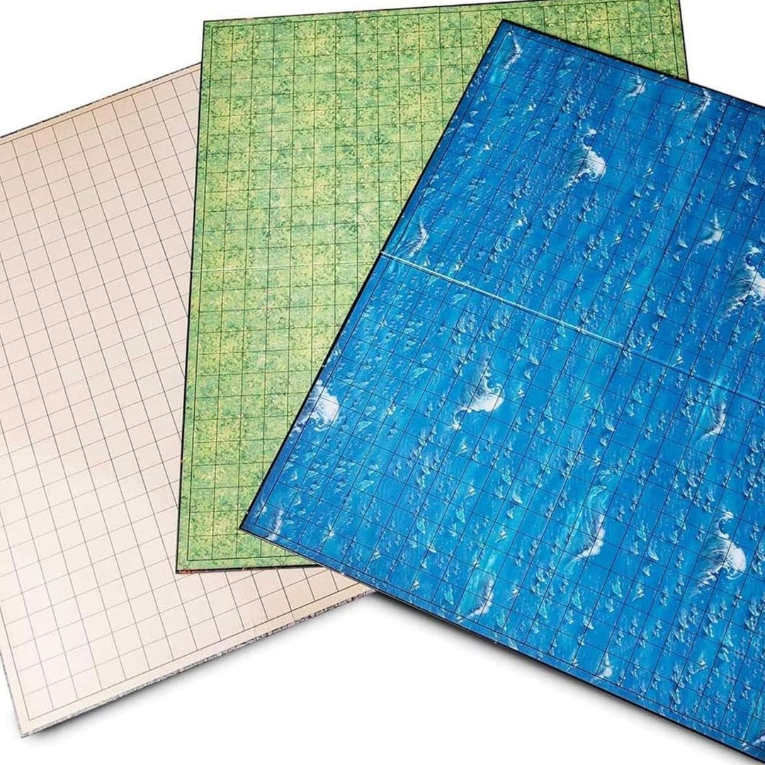 Hexers Role-Playing Game Board, Square Grid Terrains, 8 Different terrains, Dungeons and Dragons DND