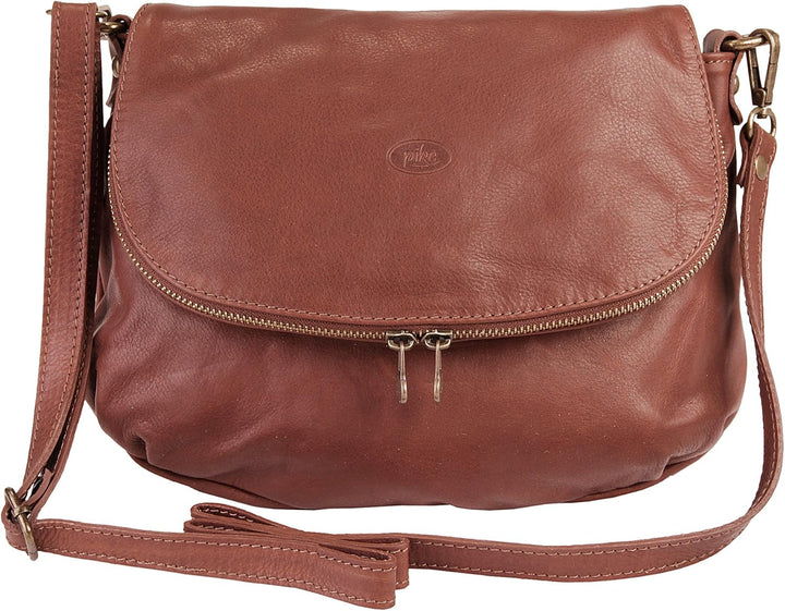 piké Umhängetasche Echt Leder Damen Made in Italy | legere Schultertasche im Slouch-Look | elegantes
