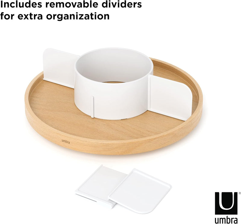 Umbra Bellwood Drehbarer Organizer, Lazy Susan Drehteller, Weiss/Natur, Lazy Susan