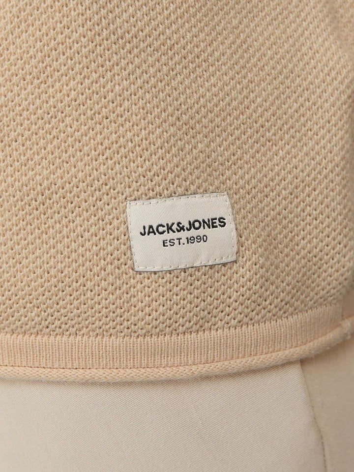 JACK & JONES Male Strickpullover mit Rundhals Einfarbig Strickpullover mit Rundhals XS Apricot Ice,
