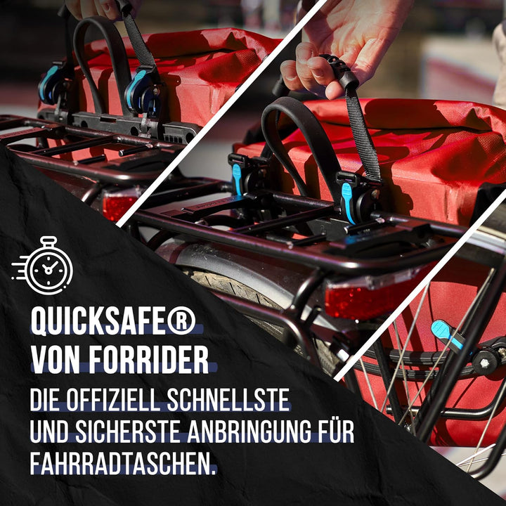 Forrider 2er Set Fahrradtaschen für Gepäckträger Wasserdicht Reflektierend | Gepäckträgertaschen 50L