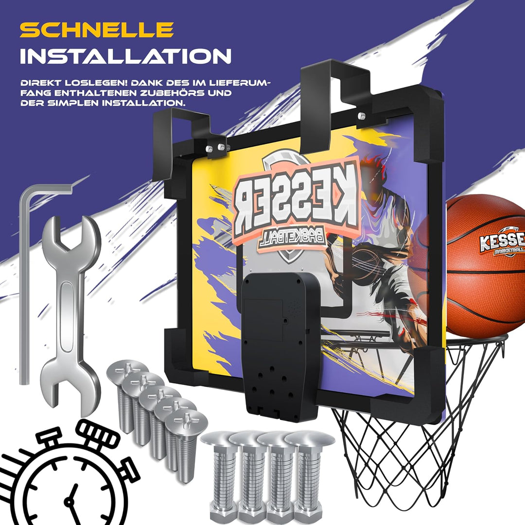 KESSER® Mini-Basketballkorb fürs Zimmer & Büro | Tür-Basketballkorb Indoor & Outdoor | Basketball-Bo