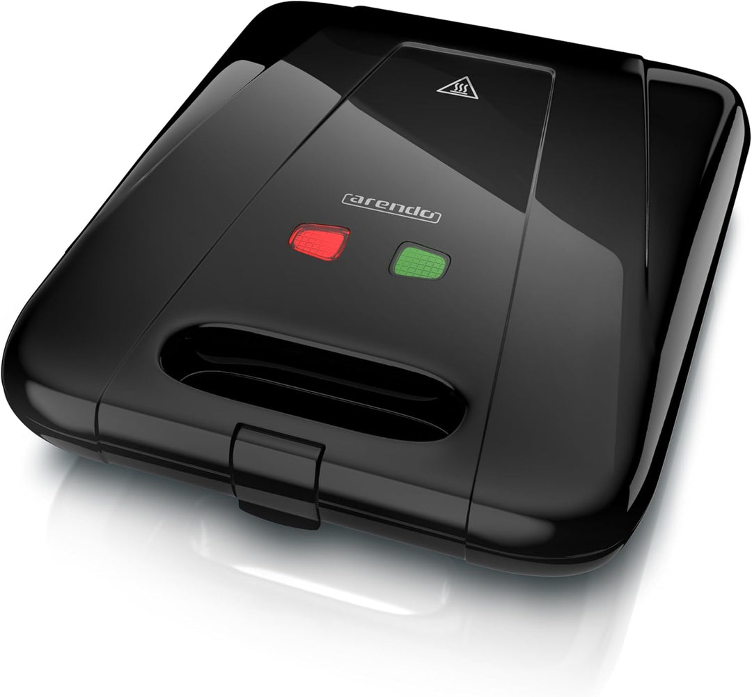 Arendo - Sandwichmaker XXL – für 4 Sandwiches – 1400 W – Sandwichtoaster mit Antihaftbeschichtung –
