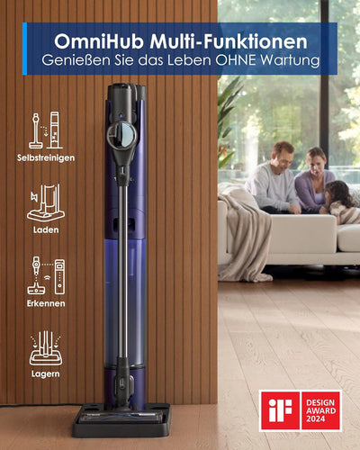 Tineco Pure ONE Station Pet Akku Staubsauger mit 3L Staubbeutel, Kabellos Staubsauger 60 min Laufzei