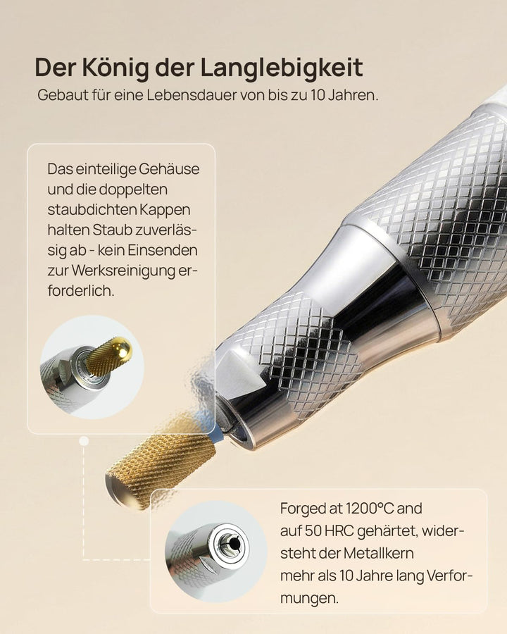 Professioneller Elektrischer Nagelbohrer 50000 U/min – O NAIL Maniküre Set mit LCD-Display, Fräsaufs