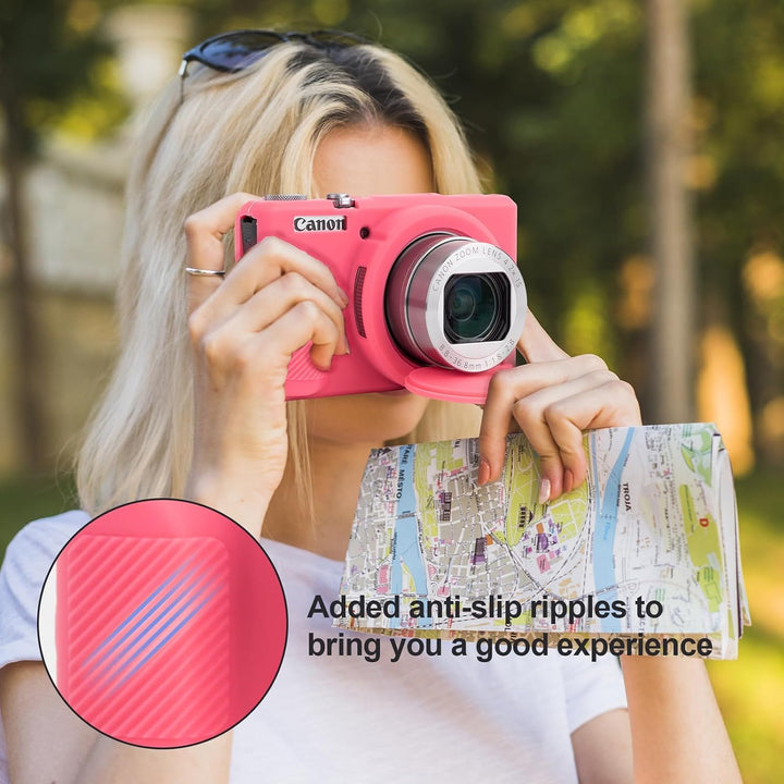 Rieibi Silikon-Schutzhülle für Canon G7X Mark III Hülle, G7X Mark III Zubehör mit 2 Stück Displaysch