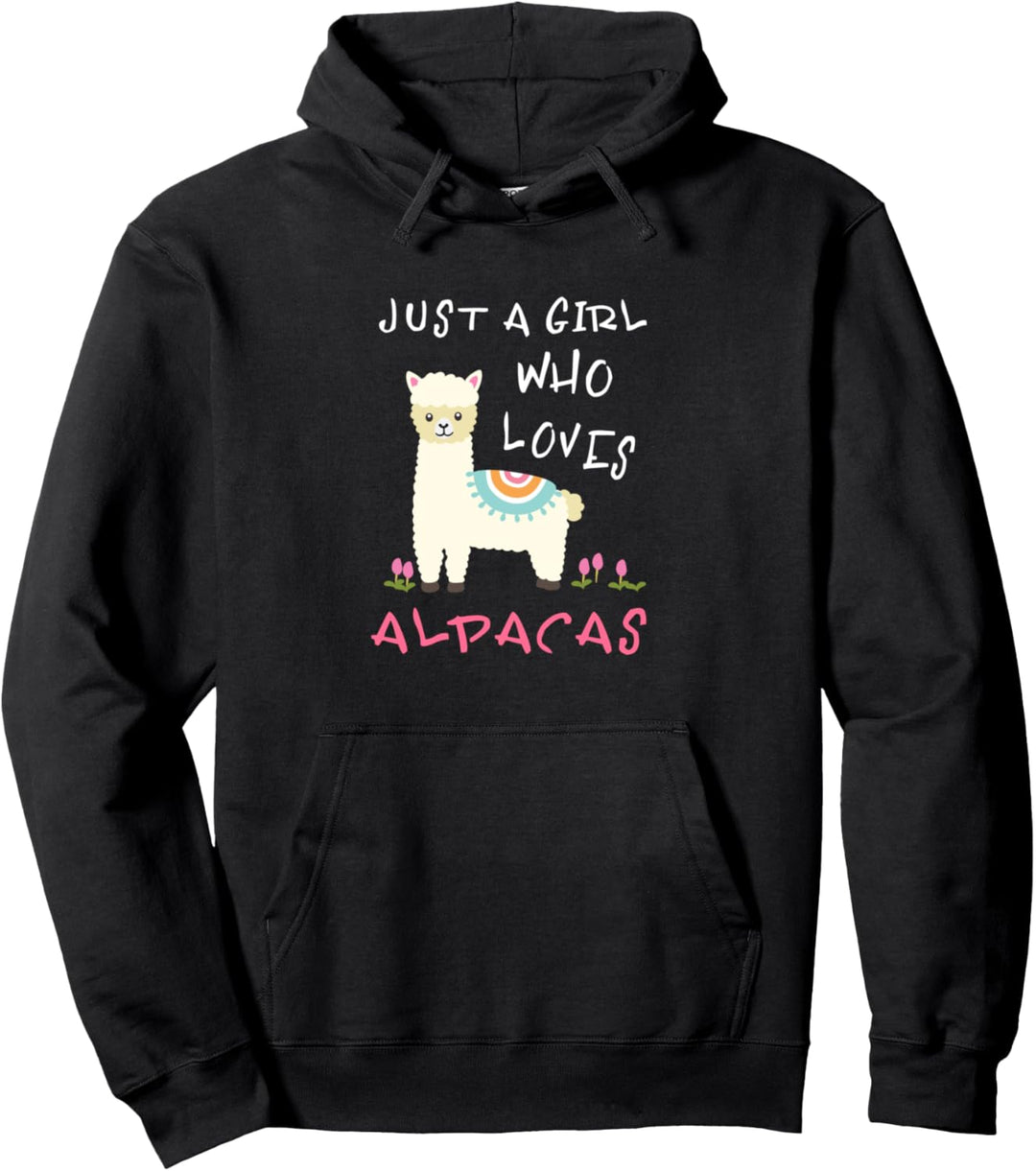 Just A Girl Who Loves Alpacas Alpaka Spruch Pullover Hoodie