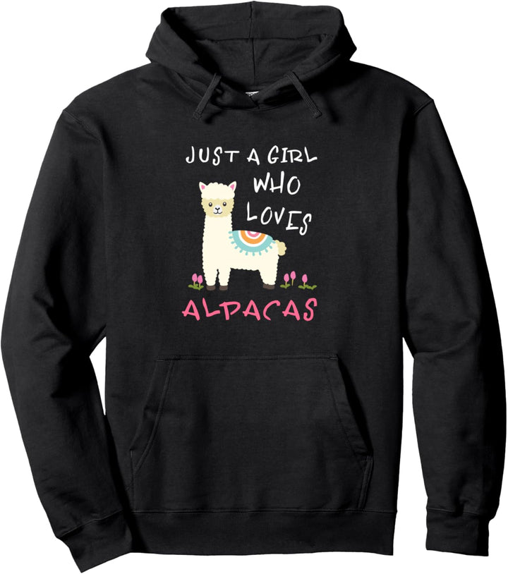 Just A Girl Who Loves Alpacas Alpaka Spruch Pullover Hoodie