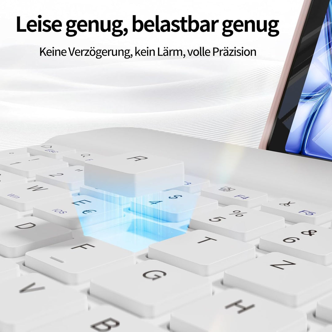 Hülle mit Tastatur für iPad Air 11 Zoll M4/M3/M2 (2026/2025/2024), iPad Air 5 4 2022/2020 10,9 Zoll,