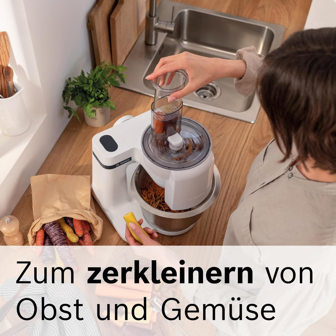 Bosch Zubehör-Set VeggieLove MUZ5VL1, Durchlaufschnitzler inklusive 5 Scheiben (Schneid-Wende-Scheib